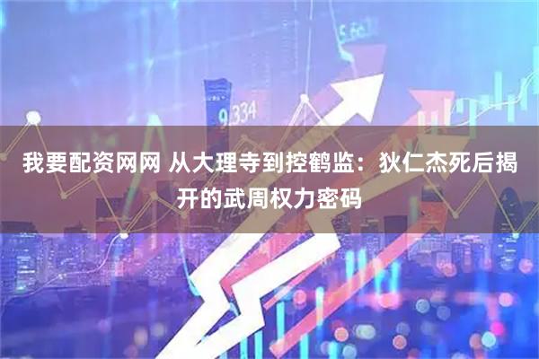 我要配资网网 从大理寺到控鹤监：狄仁杰死后揭开的武周权力密码